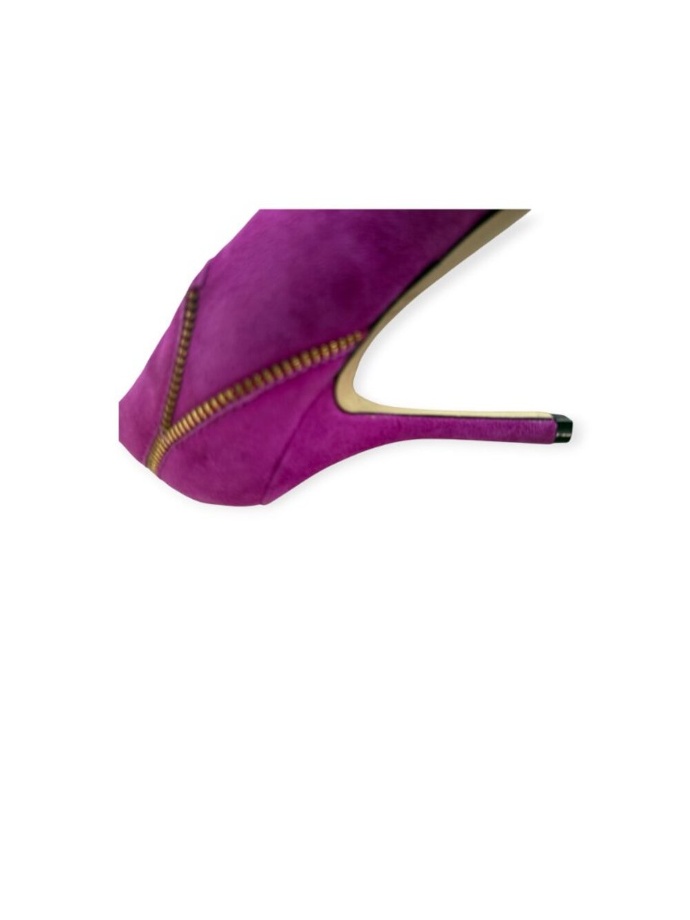 Enzo Angiolini Magenta Suede Pump Zipper Detail Womens Size 10M 3 inch heel Good - Picture 6 of 10